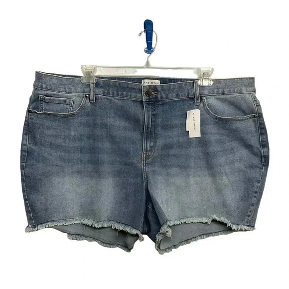 Lane Bryant Size 28 Signature Fit 4" Midi Denim Mid-Rise Cut Off Shorts - Picture 1 of 4